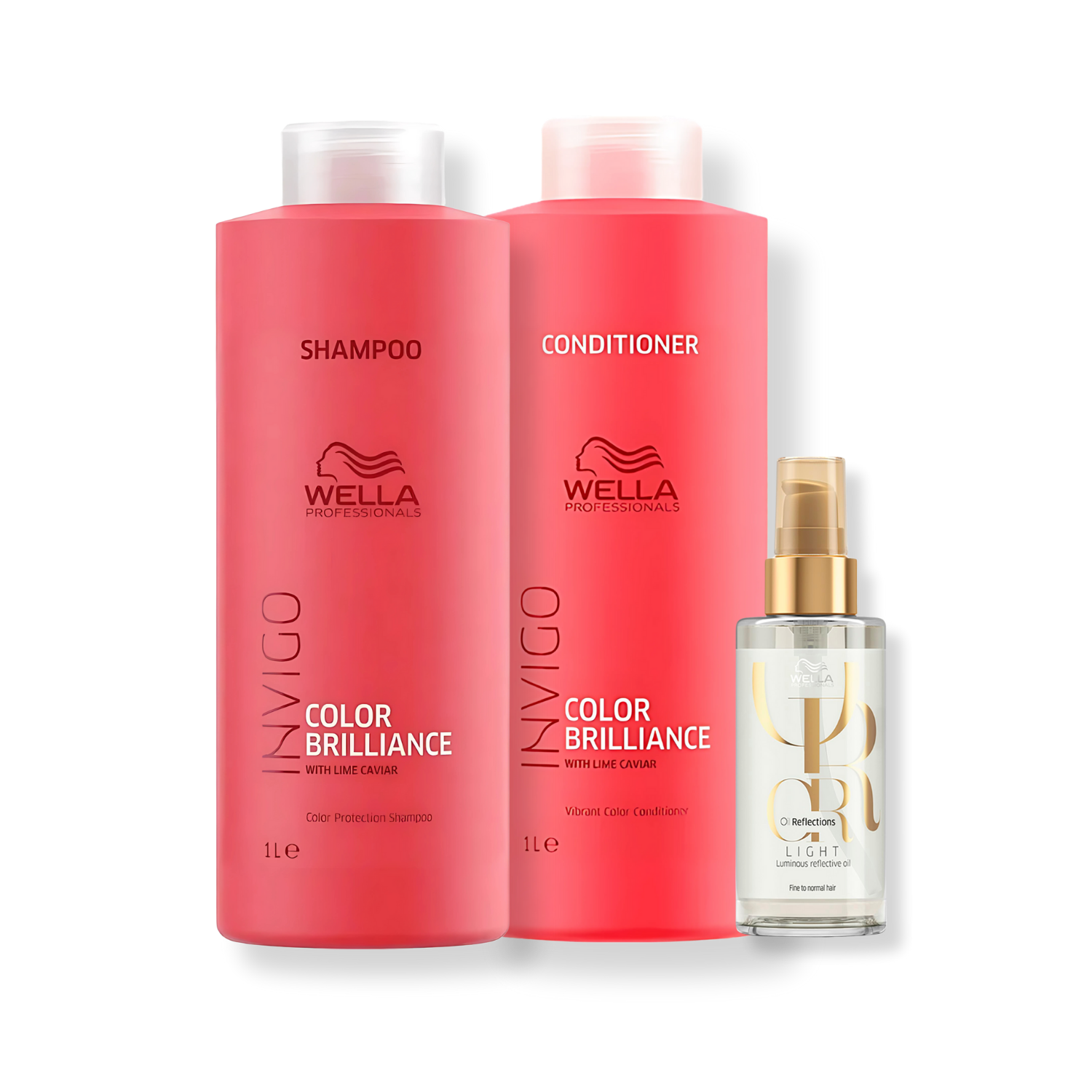 Kit com 3 Produtos Wella Color Brilliance Shampoo , Condicionador e Oleo Light para Cabelos Coloridos