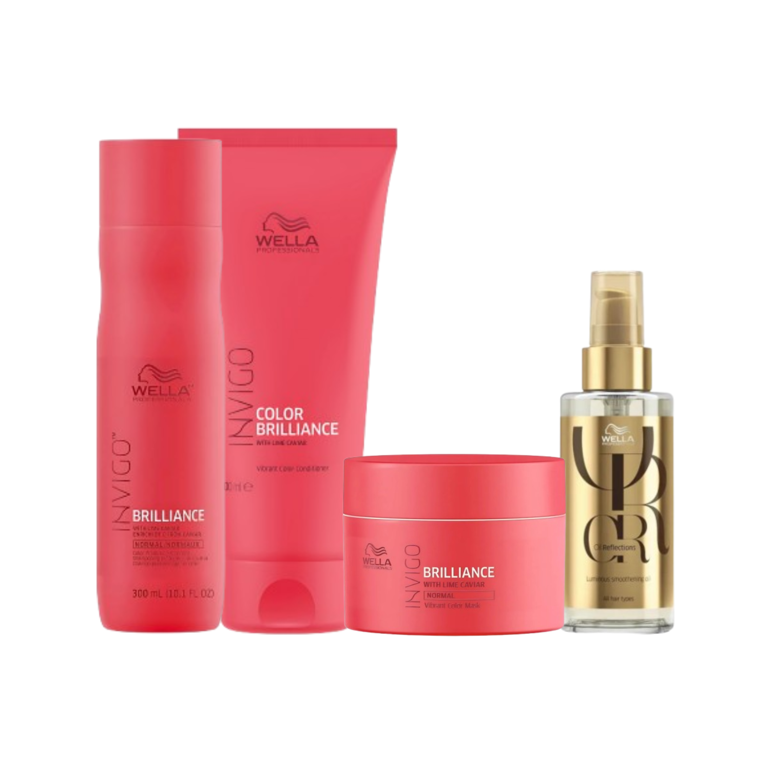 Kit Wella - Shampoo 250ml , Condicionador 200ml e Mascara 150ml Color Brilliance + Oleo 100ml Oil Reflections