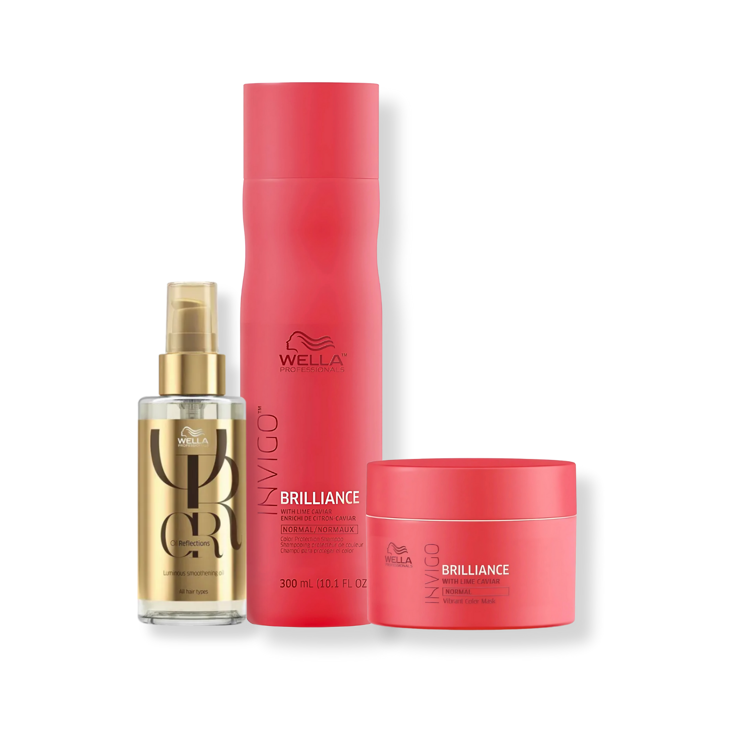 Kit Wella - Shampoo 250ml e Mascara 150ml Color Brilliance + Oleo 100ml Oil Reflections
