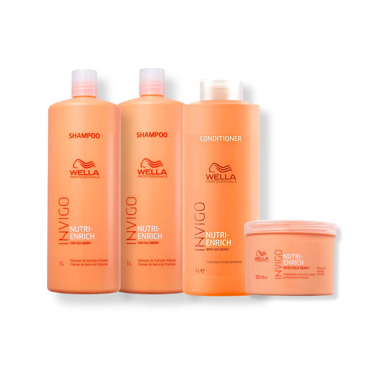 Kit Wella Professionals Nutri-Enrich - 2x Shampoo 1L , Condicionador 1L e Mascara 500ml ÚNICO 1