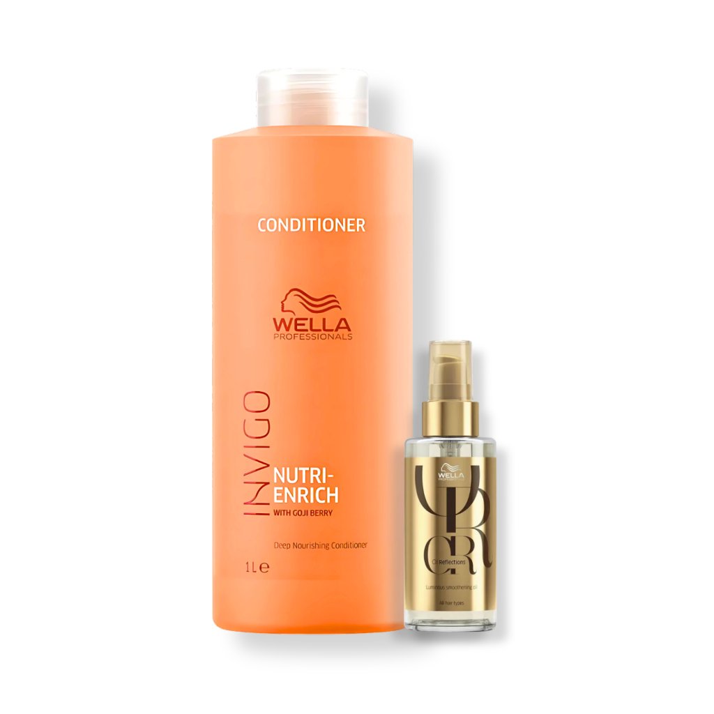 Kit Wella Invigo Nutri-Enrich Condicionador 1L + Oil Reflections Oil 100ml