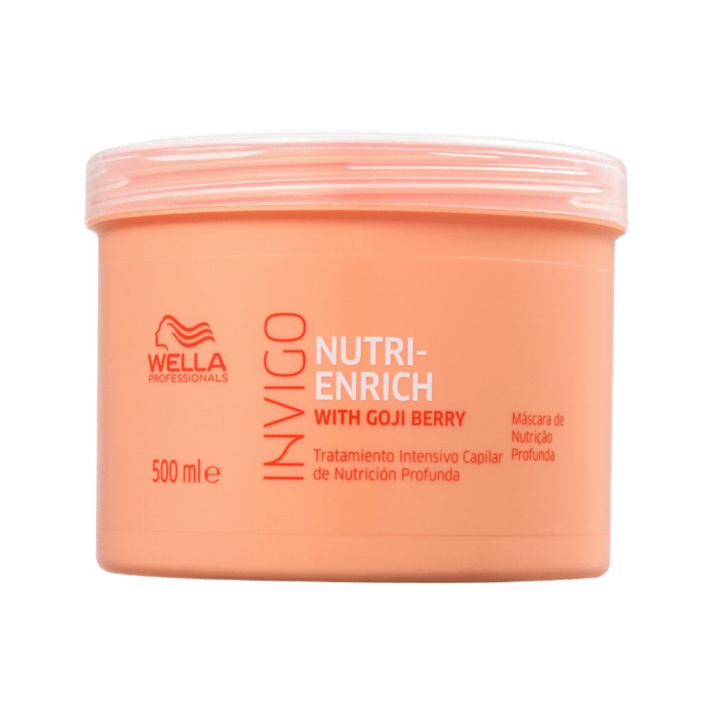 Kit Wella Invigo Nutri-Enrich Shampoo 1L + Mascara 500ml + Oil Light 30ml ÚNICO 3
