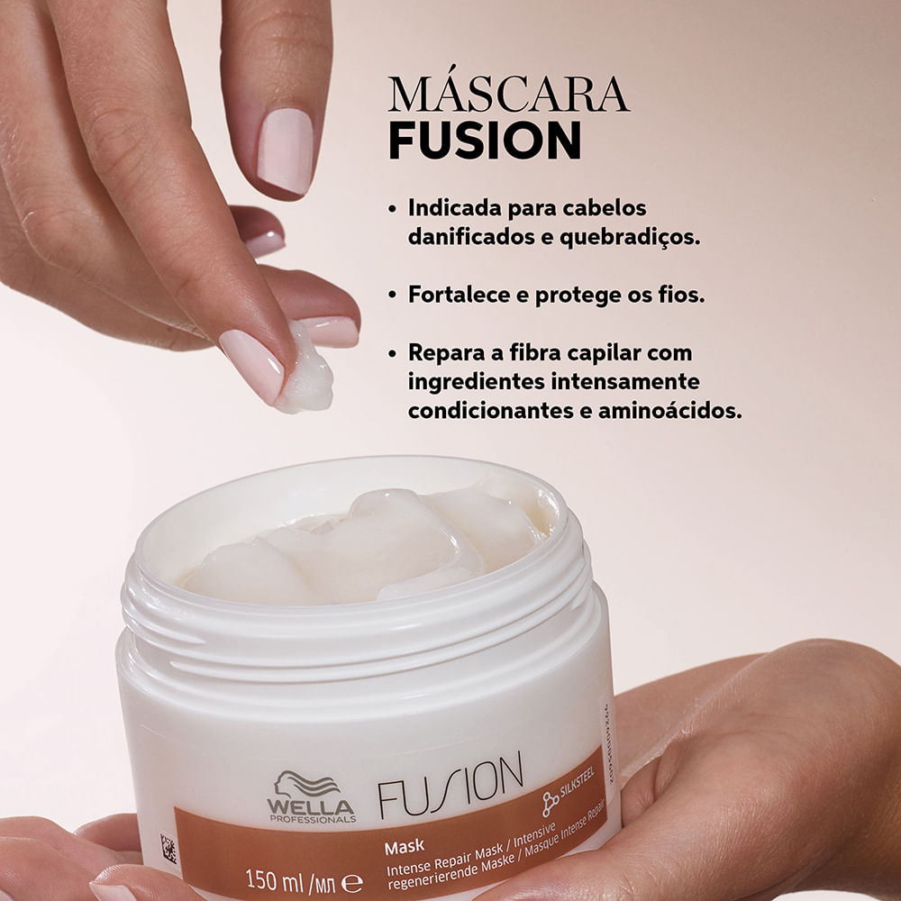 Kit Cronograma Capilar Mascara Fusion + Oil Reflections + Invigo Nutri-Enrich 3x150g Wella ÚNICO 3