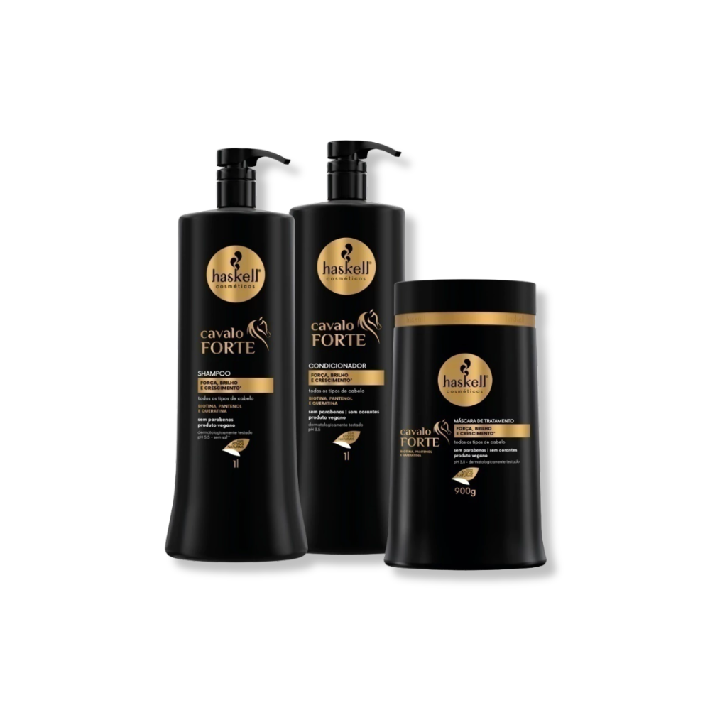 Haskell Kit Cavalo Forte - Shampoo 1L + Condicionador 1L + Mascara 900g
