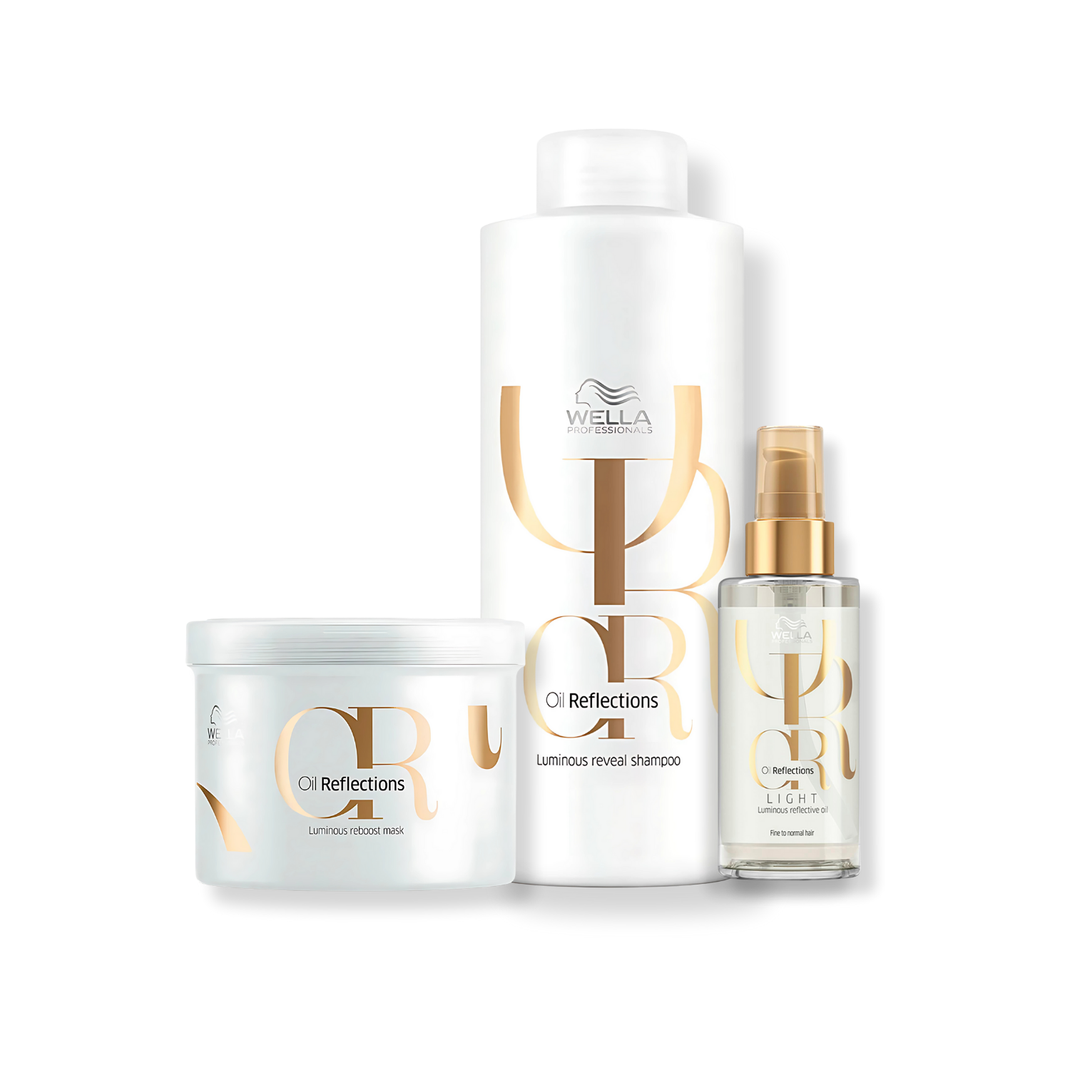 Kit Wella Professionals Oil Reflections - Shampoo 1L , Mascara 500ml e Oleo Light 100ml