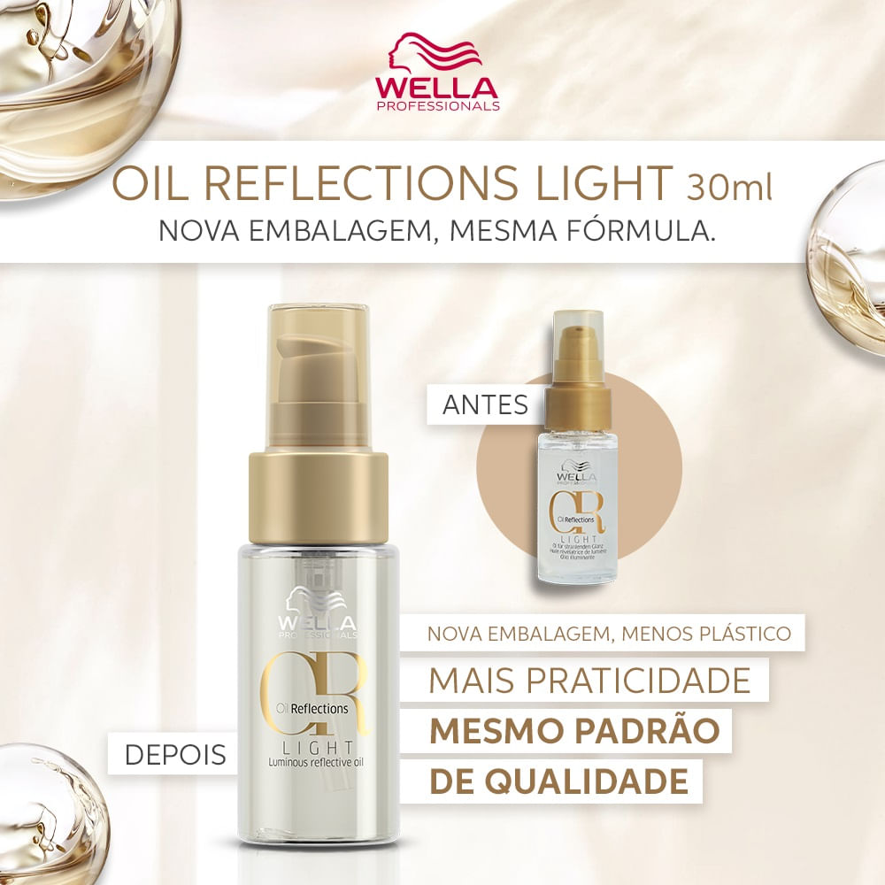 Kit Wella Professionals Oil Reflections Shampoo 250ml + Oleo Light 100ml ÚNICO 5