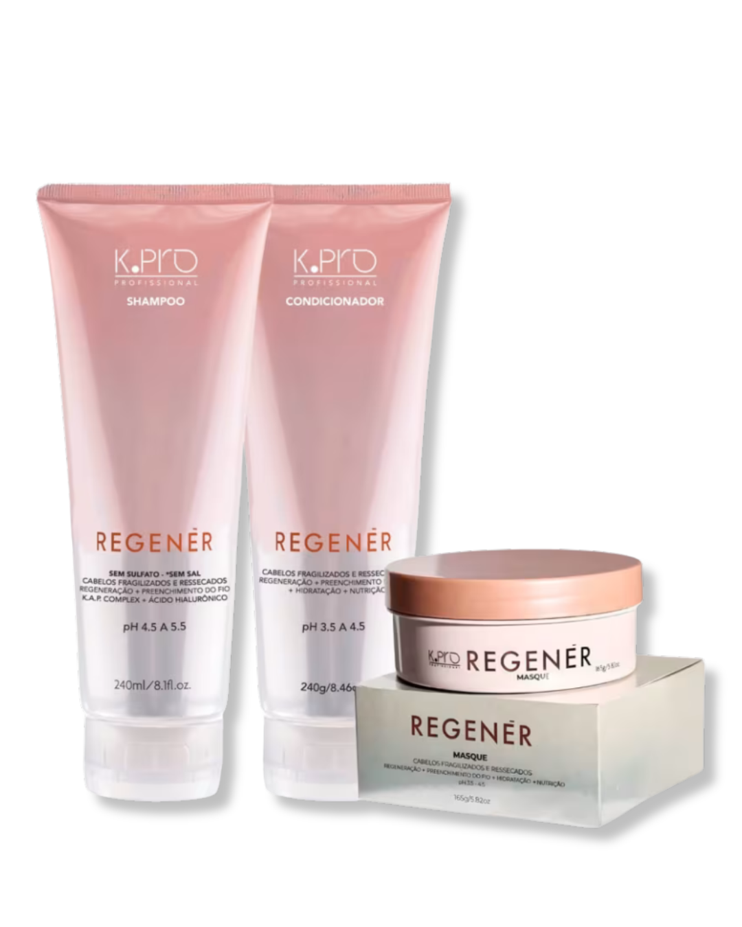 K.Pro Kit Regener - Shampoo 240ml + Condicionador 240g + Mascara 165g