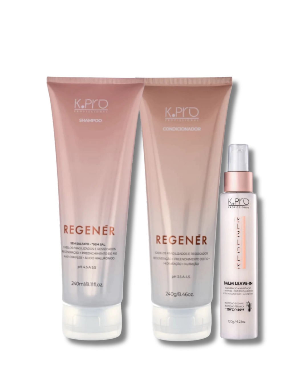  K.Pro Kit Regener - Shampoo 240ml + Condicionador 240g + Balm Leave-In 120ml