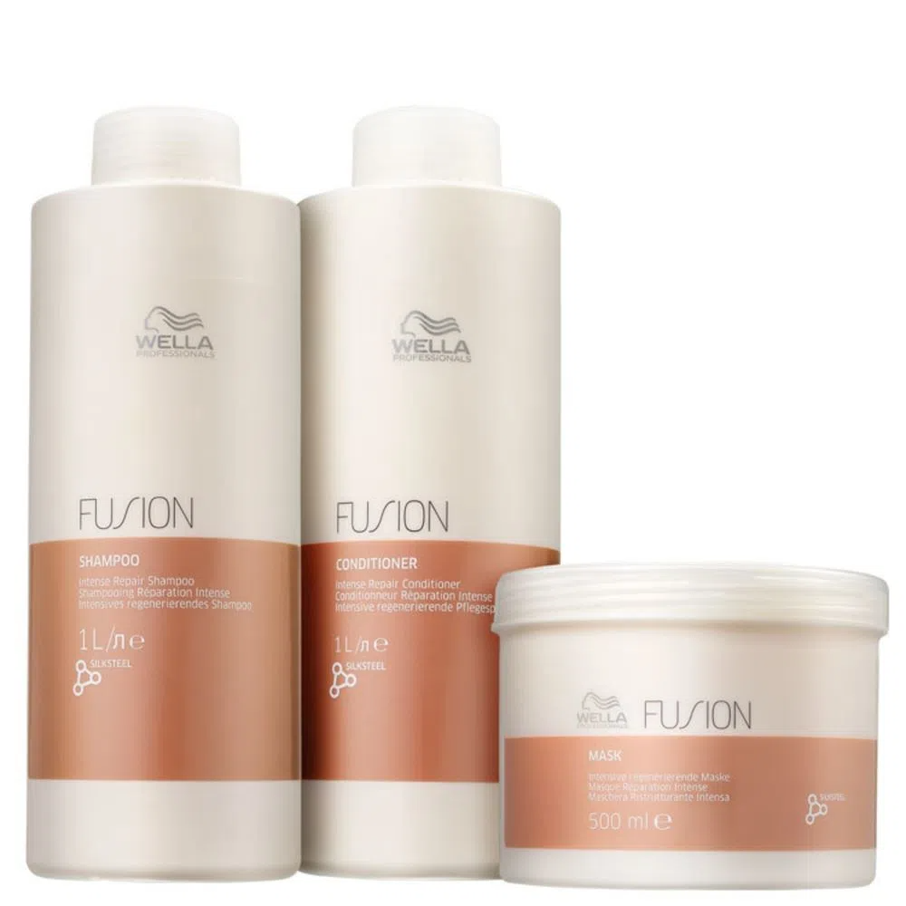 Wella Kit Fusion Tratamento Salon Trio (3 Produtos)