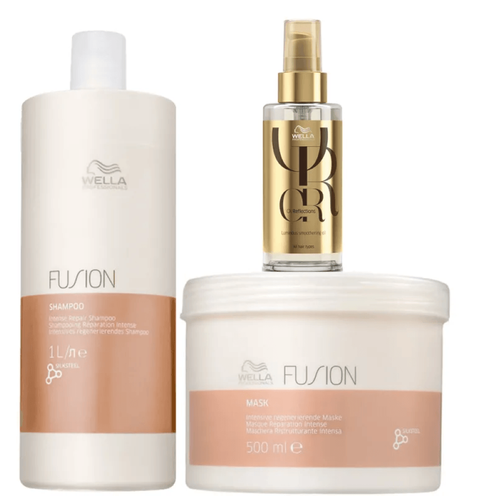 Kit Wella Professionals Fusion Sh 1L + Masq 500g + Oil Reflections 100ml