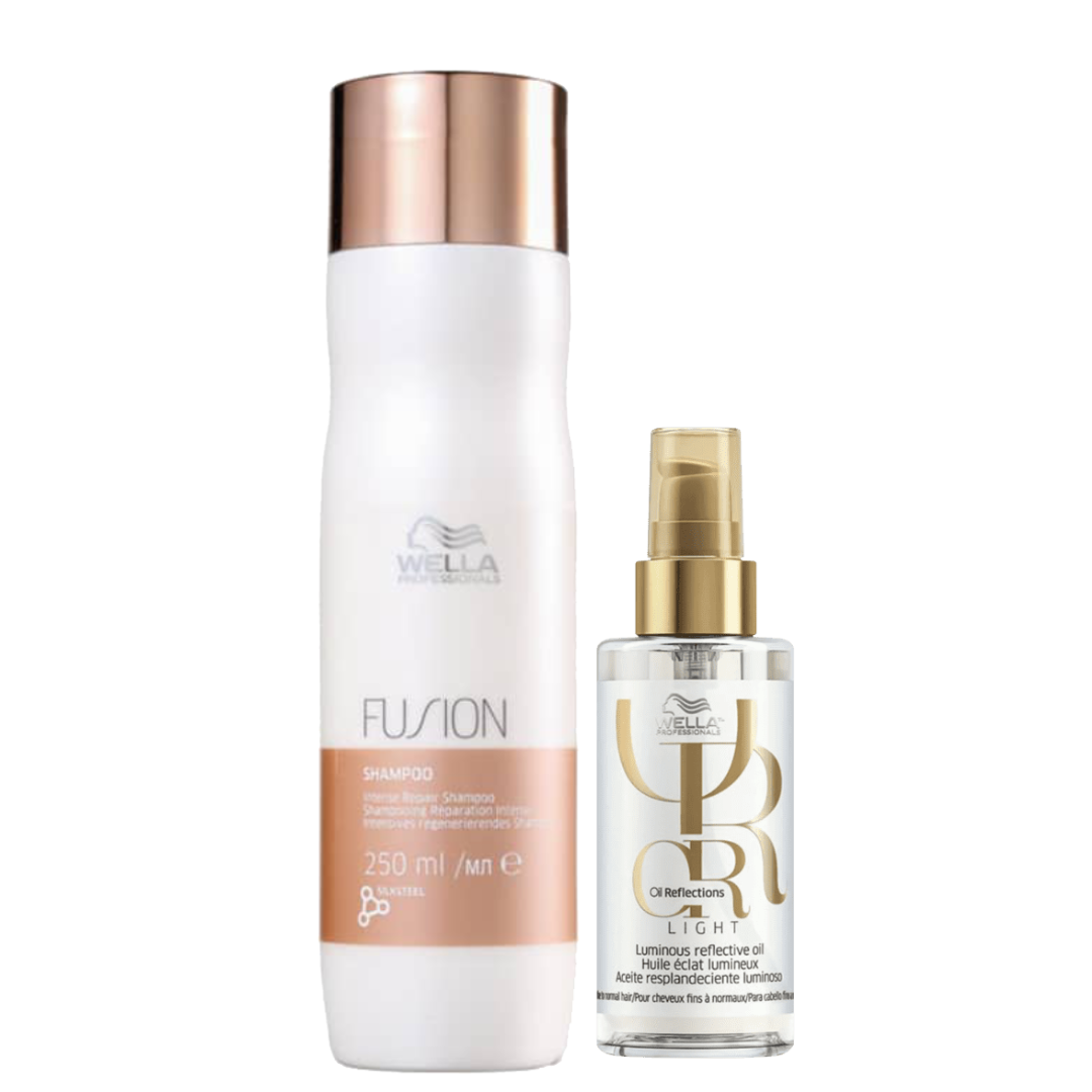 Kit Wella Professionals Fusion Sh 250ml + Oil Reflections Light 100ml