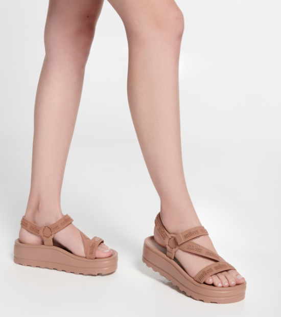 Melissa Stripes Platform M-Lover Bege Medio Marrom 2