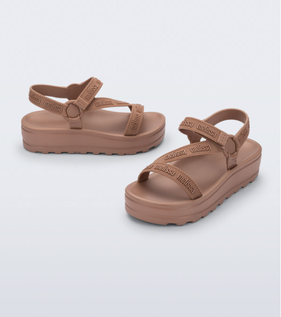 Melissa Stripes Platform M-Lover Bege Medio Marrom 3