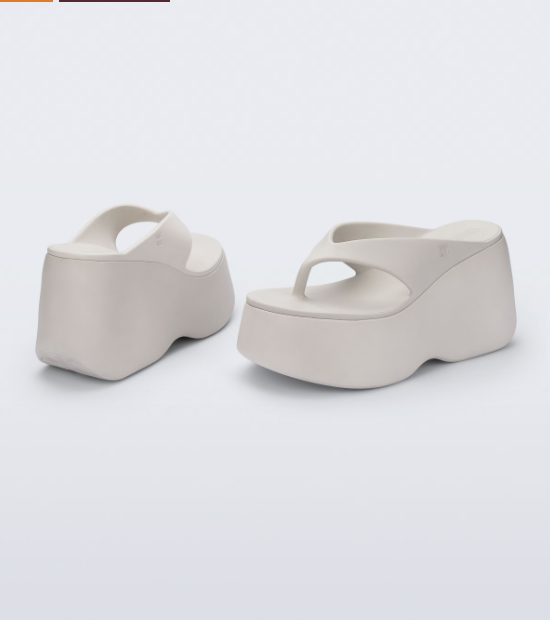 Melissa Free Thong Wedge Branco Bege 3