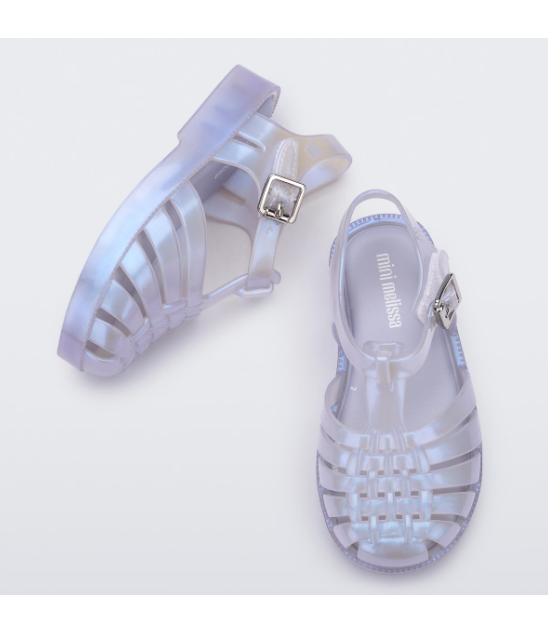 Mini Melissa Possession Baby Azul Perolado Branco 2