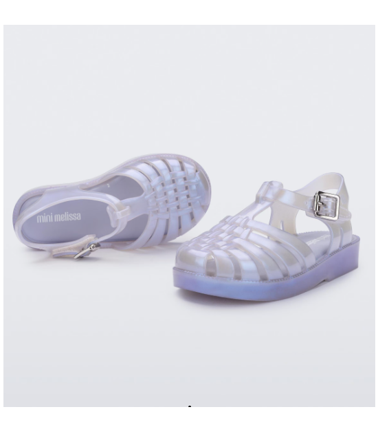 Mini Melissa Possession Baby Azul Perolado Branco 3