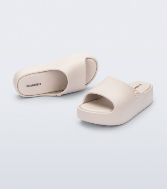 Mini Melissa Free Platform Slide Inf Bege Branco 2