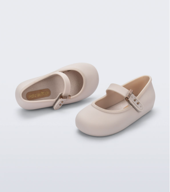 Mini Melissa Soft Ballerina Baby Bege Branco 2