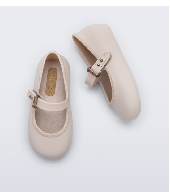 Mini Melissa Soft Ballerina Baby Bege Branco 3