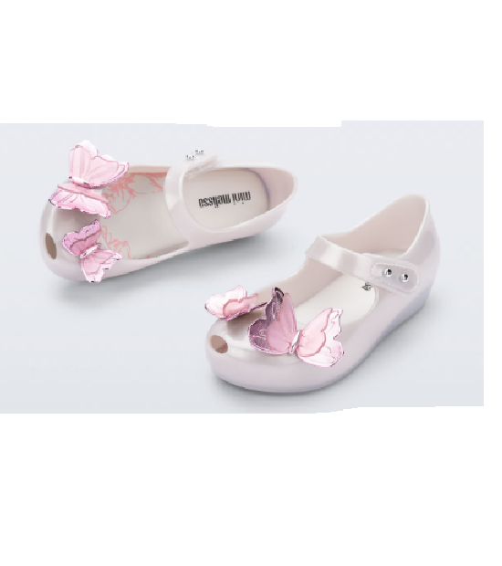 Mini Melissa Ultragirl Fly Baby Branco Perolado