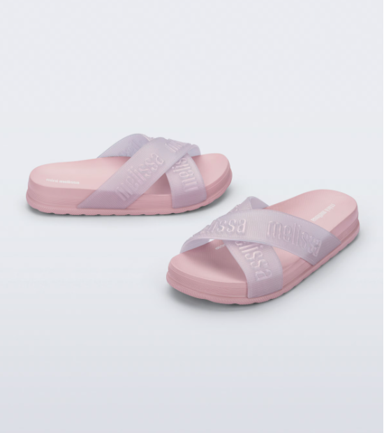 Mini Melissa Cozy Slide M-Lover II Infantil Rosa Perolado