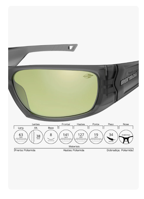 Oculos Sol Mormaii Naxos Fume Esc Fosco/L Verde FL Dourado Preto 4