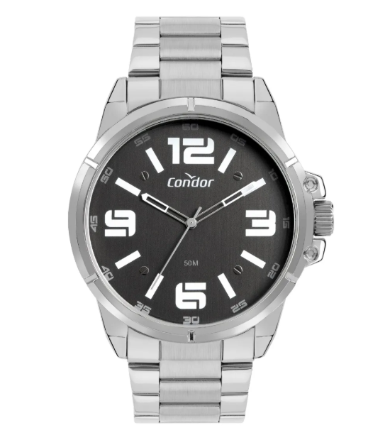 Relogio Analogico Caixa De Metal e Pulseira De Aco 24074922