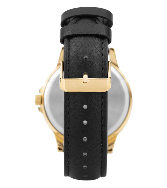 Relogio Analogico Caixa De Metal Pulseira De Silicone Dourado 3