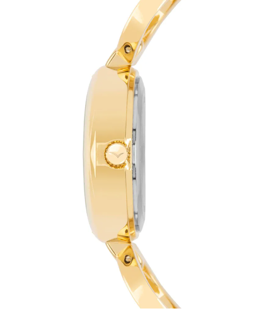 Relogio Analogico Caixa De Metal Dourada E Pulseira Dourado 2