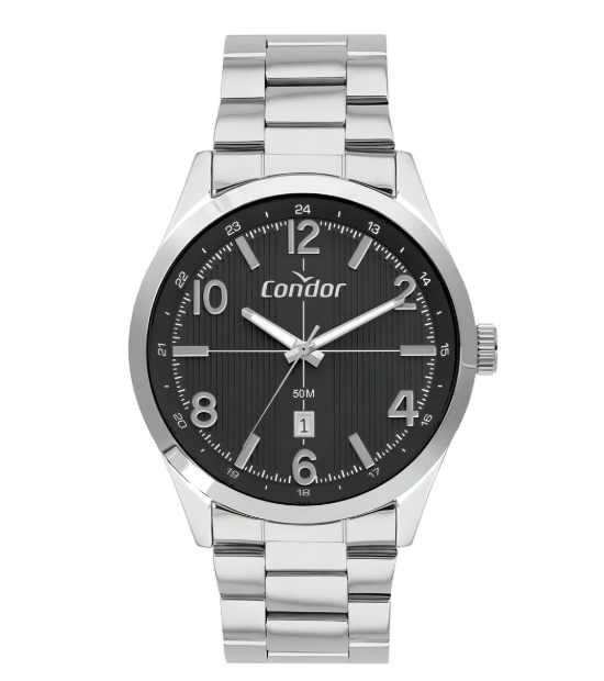 Relogio Analogico Caixa De Metal Pulseira De Aco