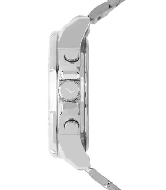 Relogio Analogico E Digital Caixa De Aco E Pulseira Prata 2