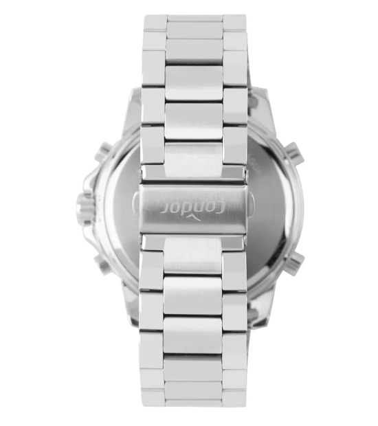 Relogio Analogico E Digital Caixa De Aco E Pulseira Prata 3