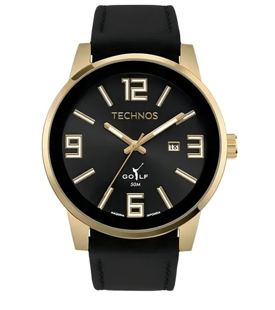 Relogio Analogico Caixa De Aco Dourada E Pulseria 23244069