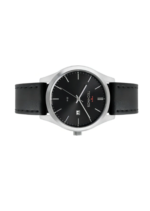 Relogio Analogico Caixa Aco E Pulseira Couro 23244069 Prata 3