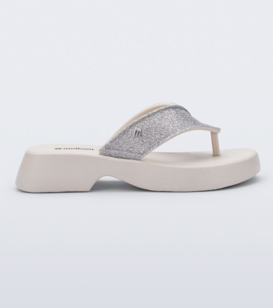 Melissa Flatform M-Lover Glitter Bege Claro Glitter