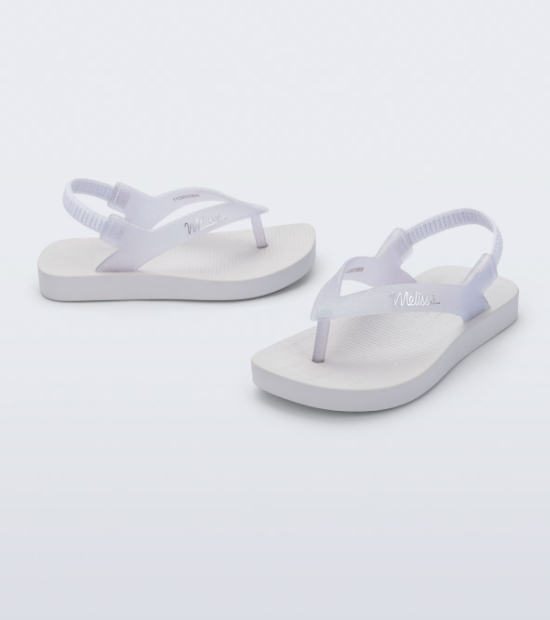 Mini Melissa Sun Long Beach Baby Branco Glitter Branco 2