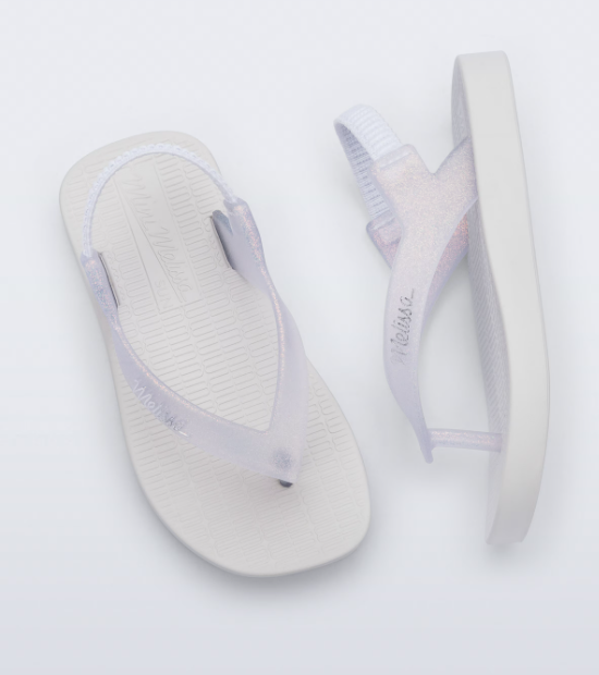 Mini Melissa Sun Long Beach Baby Branco Glitter Branco 3