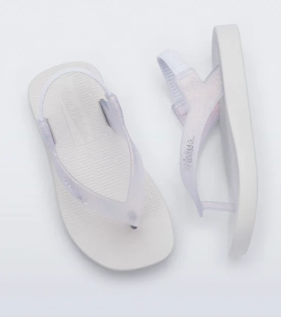 Mini Melissa Sun Long Beach Baby Branco Glitter Branco 3