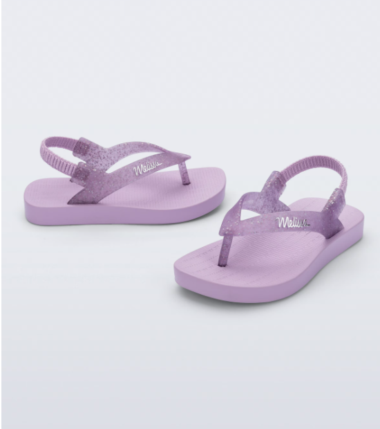 Mini Melissa Sun Long Beach Baby Lilas Glitter Roxo 2
