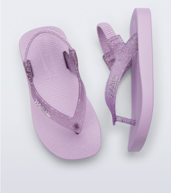 Mini Melissa Sun Long Beach Baby Lilas Glitter Roxo 3
