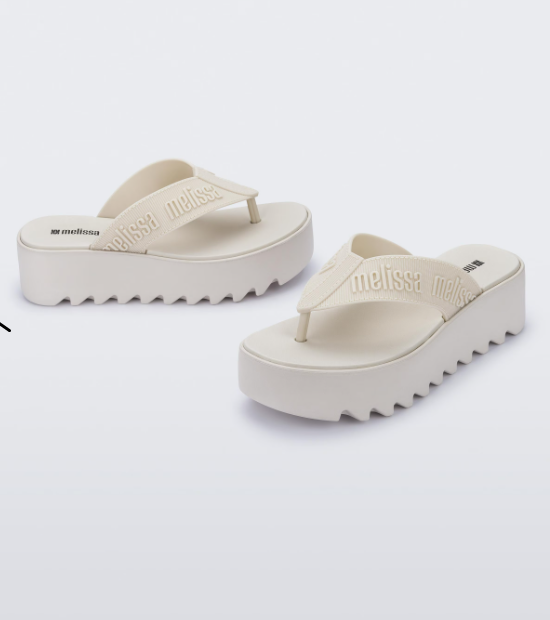 Melissa M-Lover Thong Platform Bege Branco 2