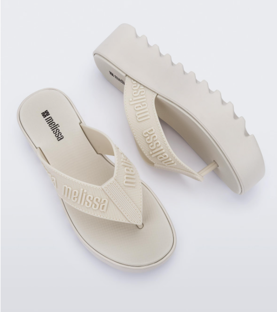 Melissa M-Lover Thong Platform Bege Branco 3