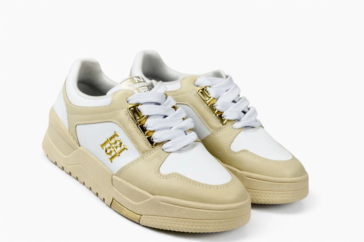 Tenis Esportivo Sintetico Feminino Ramarim Fleecy Plus Bege Bege/Branco 3