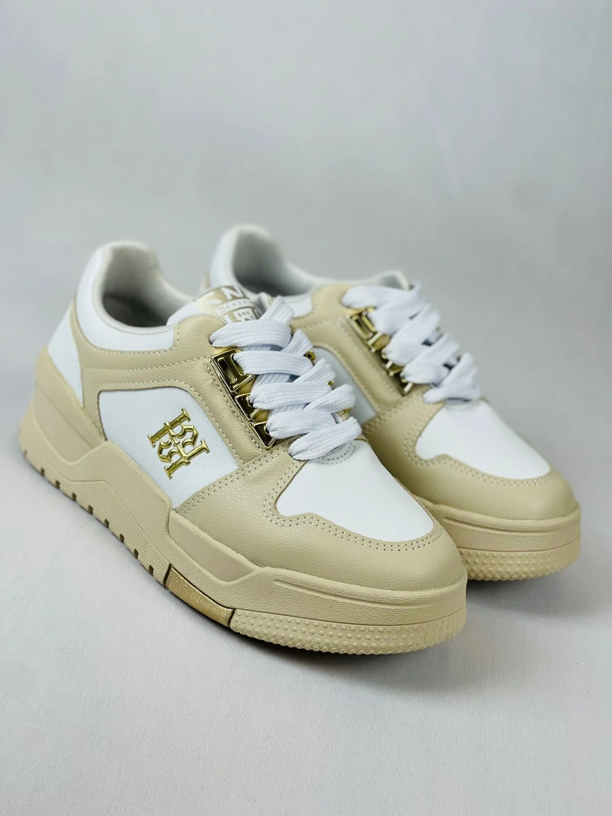 Tenis Esportivo Sintetico Feminino Ramarim Fleecy Plus Bege Bege/Branco 5