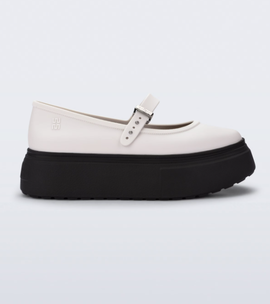 Melissa Soft Ballerina Platform Preto Branco