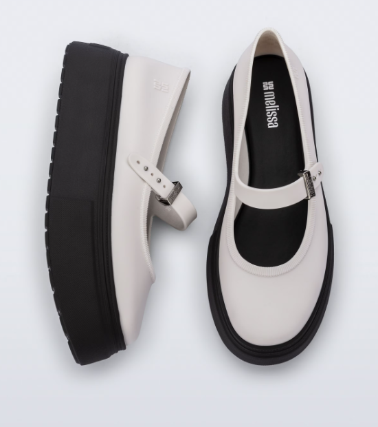 Melissa Soft Ballerina Platform Preto Branco Branco/Preto 3