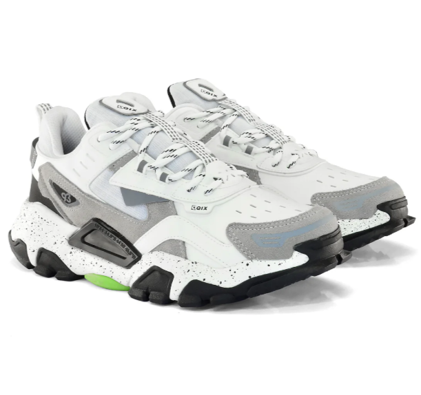 Tenis Masculino QIX Trek Sintetico Branco Cinza Branco 2