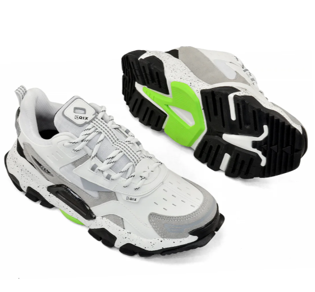Tenis Masculino QIX Trek Sintetico Branco Cinza Branco 3