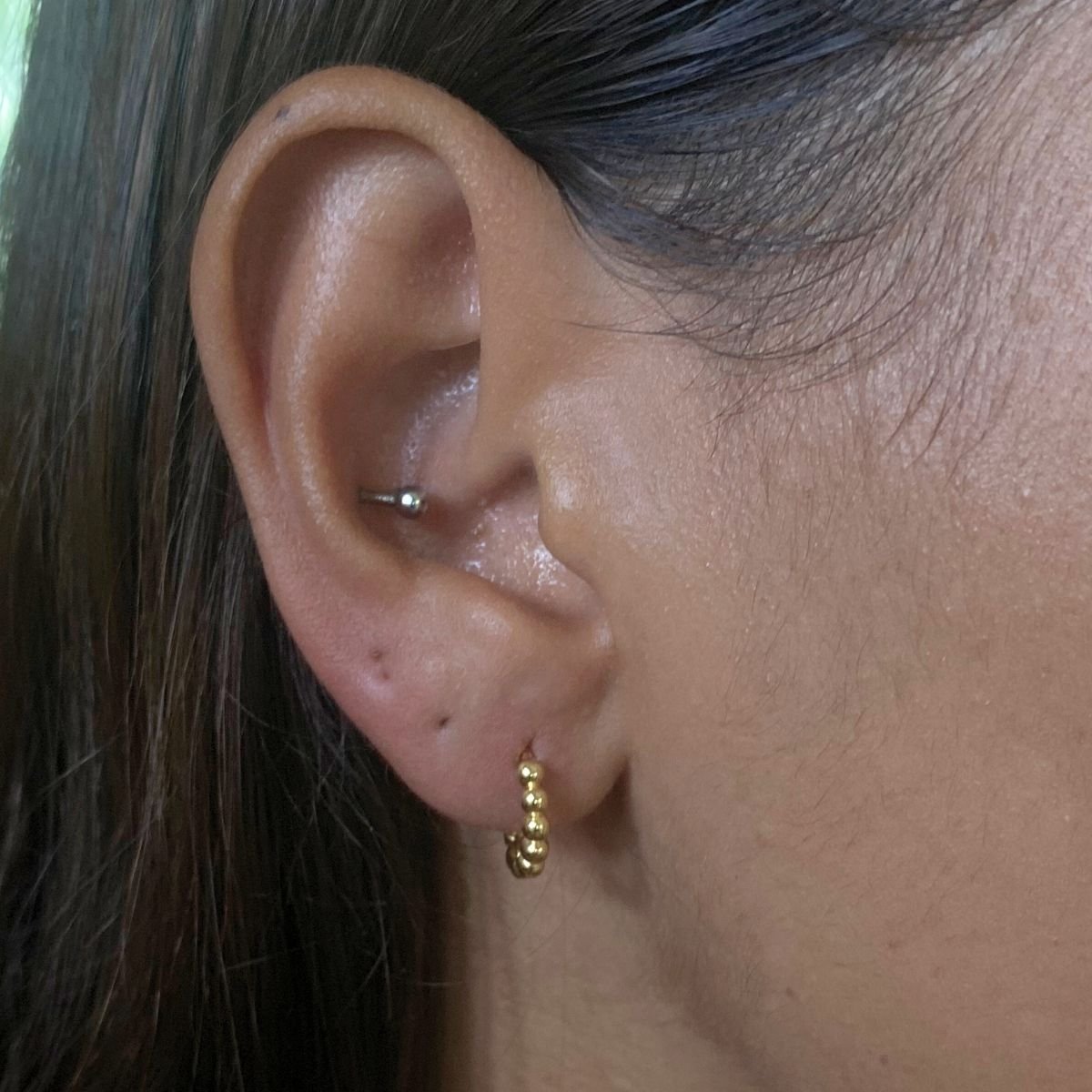 Brinco Pequeno Banhado a Ouro Dourado 3