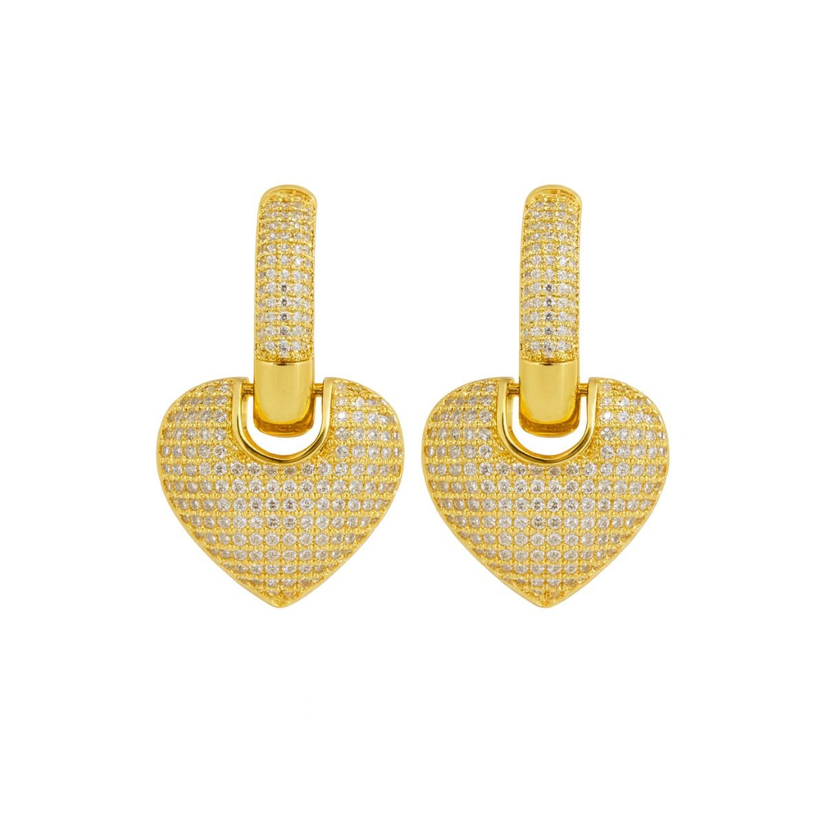 Brinco Vih Triny Coração Banhado a Ouro